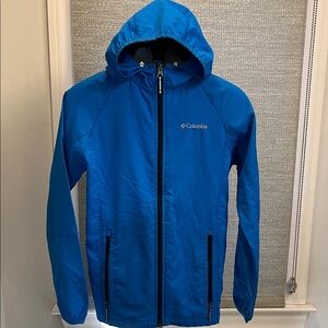 Kids size L 14/16 Columbia lightweight Electric Blue Hooded Jacket